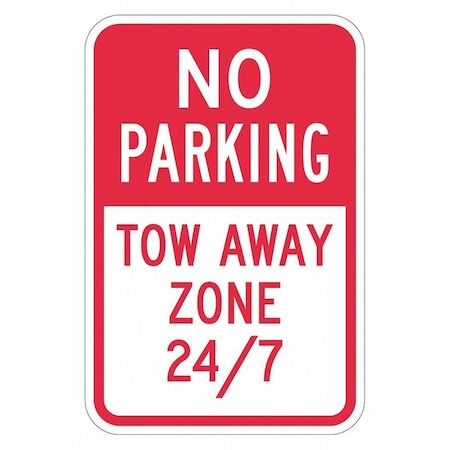 Lyle Tow Zone No Parking Sign, 18" x 12, T1-3055-EG_12x18 T1-3055-EG_12x18