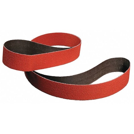 3M Cubitron Sanding Belt, 4 in W, 132 in L, Coated, Ceramic, 36 Grit, Extra Coarse, 994F, Maroon 7010326629