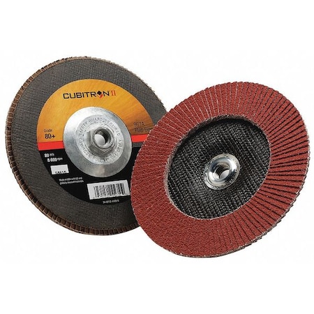 3M Cubitron Flap Disc, Type 27, 7" dia., 80 Grit 7100055948