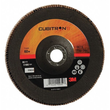3M Cubitron Flap Disc, Type 29, 7" dia., 60 Grit 7010327067