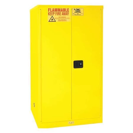 Condor Hazardous Material Storage Cabinet, 60 gal, 2 Shelves, Steel, 34 in W x 66 1/2 in H x 34 in D 45AE82