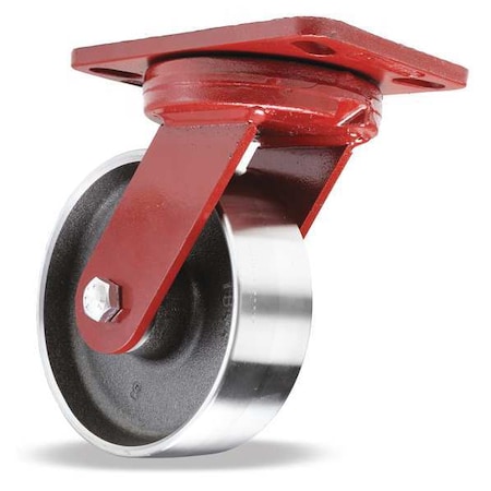 Hamilton Plate Caster, Kingpinless Swivel, Steel, 6 in, 2500 lb S-ZFHS-6FSB