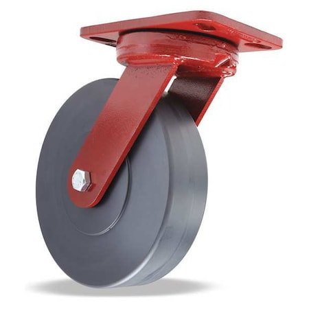 Hamilton Plate Caster, Kingpinless Swivel, Nylon, 8 in., 2500 lb, A S-ZFHS-8NYB