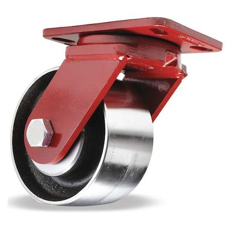 Hamilton Plate Caster, Kingpinless Swivel, Forged Steel, 6 in, 3200 lb S-ZFFM-63FSB