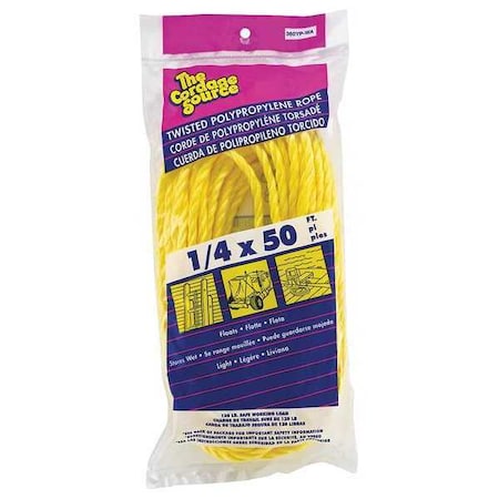 Zoro Select Rope, 50ft, Yllw, 132lb., Polyprpylne 360YP-WA