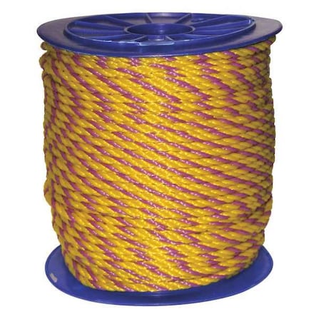 Zoro Select Rope, 600ft, Mgnta/Yllw, 160lb., Polyprpylne 340103-00600-11K