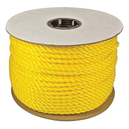 Zoro Select Rope, Polypropylene, 1/4" x 1200 ft, Yellow 300080-01200-111