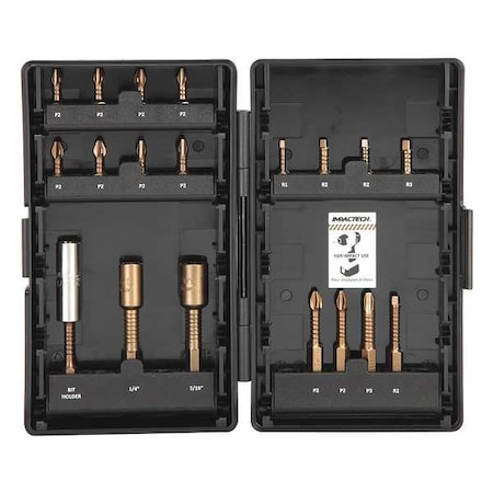 Vega 19 Piece Screwdriver Bit Set, 1/4" P19-1DB