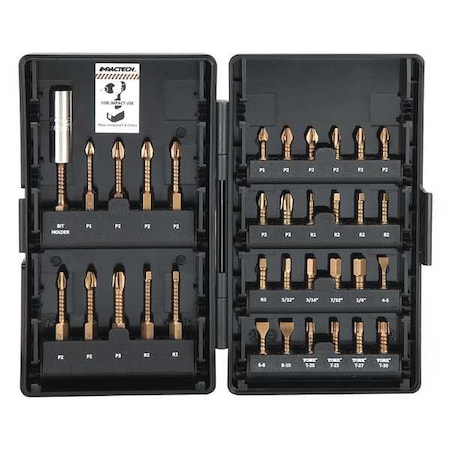 Vega 34 Piece Screwdriver Bit Set, 1/4" P34-1DB
