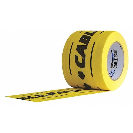 Protapes Gaffer's Tape, Black/Yellow, 30 yd L, 4 in W Cable Path