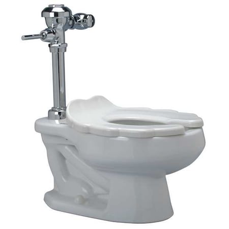 Zurn Flush Valve Toilet, 1.28 gpf, Siphon Jet, Floor Mount Mount, Elongated, Seat: White Z5675.001.09.00.00