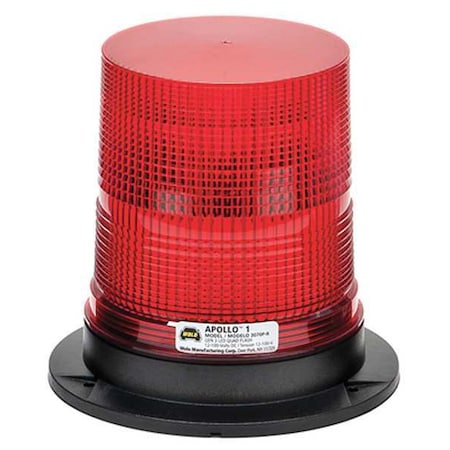 Wolo LED Warning Light, Red, 12 to 100V DC, Variable FPM, 7 in Dia., Permanent 3070P-R