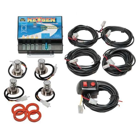 Wolo LED Hide-A-Way Strobe Light, Clear/Blue, 12-24V DC, Variable FPM, Permanent 8504-13CCBB