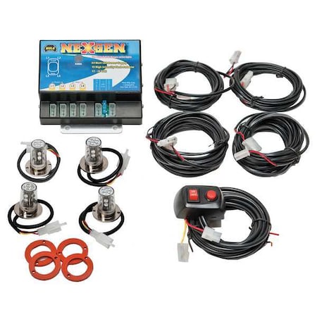 Wolo LED Hide-A-Way Strobe Light, Blue, 12-24V DC, Variable FPM, Permanent 8504-14BBBB