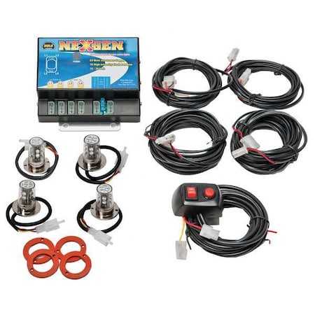 Wolo LED Hide-A-Way Strobe Light, Clear/Red, 12-24V DC, Variable FPM, Permanent 8504-15CCRR