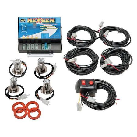 Wolo LED Hide-A-Way Strobe Light, Blue/Red, 12-24V DC, Variable FPM, Permanent 8504-17BBRR