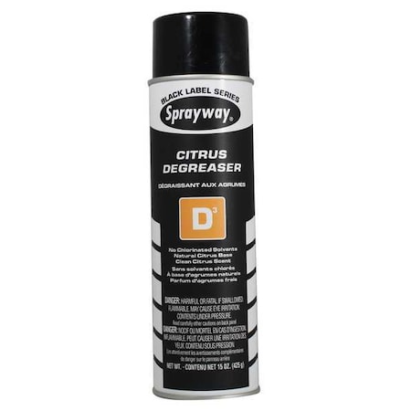 Sprayway Degreaser, 15 oz, Aerosol Can, Liquid, Colorless SW286