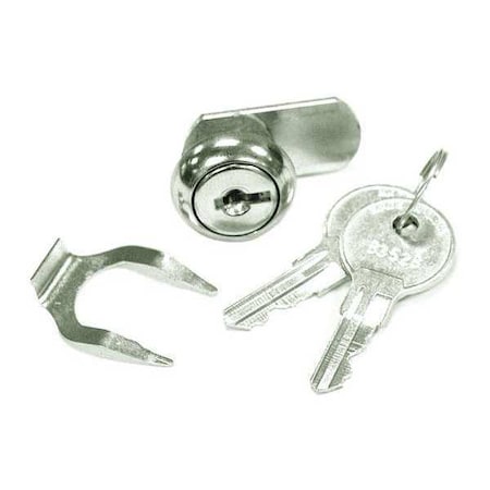 Securitron Disc Tumbler Keyed Cam Lock, Satin Stainless, 1/8 in For Door Thickness, 2 Number of Keys CKL
