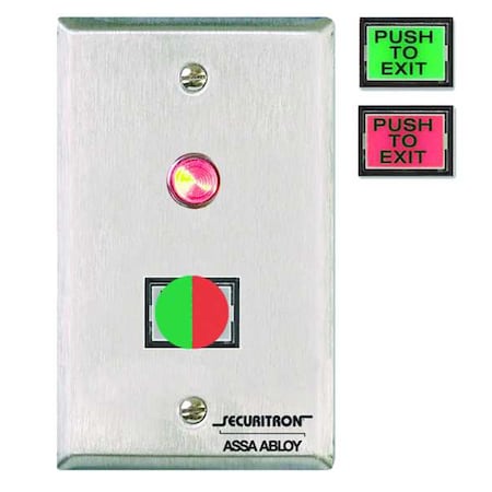 Securitron Push to Exit Button, DPST, Momentary, 3A PB3