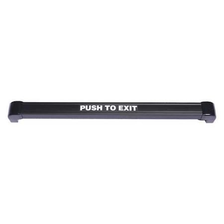 Securitron Push to Exit Bar, 48 in.W, NoRelease, Black DTSB-BK-48
