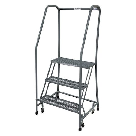 Cotterman 60 in H Steel Rolling Ladder, 3 Steps, 450 lb Load Capacity 1003R2630A2E10B3C1P6
