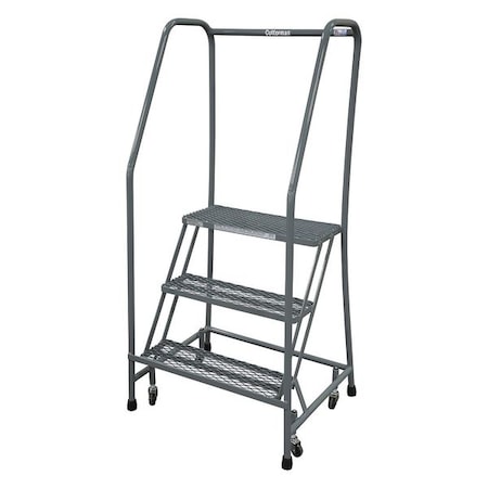 Cotterman 60 in H Stainless Steel Rolling Ladder, 3 Steps, 450 lb Load Capacity 1003R1820A1E10B3SSP3