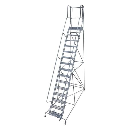 COTTERMAN 192 in H Steel Rolling Ladder, 15 Steps, 450 lb Load Capacity 1515R2642A2E30B4W4C1P3