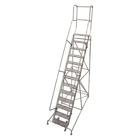 Cotterman 172 in H Steel Rolling Ladder, 13 Steps, 450 lb Load Capacity 1513R2642A2E20B4W4C1P3