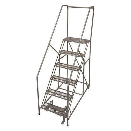 Cotterman 90 in H Steel Rolling Ladder, 6 Steps, 450 lb Load Capacity 1206R2630A2E24B4C1P6