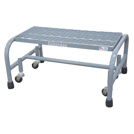 Cotterman Rolling Platform, 1 Steps, 10 in Overall Height, Steel, Gray 1001N2626A2E10B3C1P1
