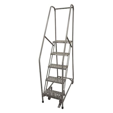 Cotterman 80 in H Stainless Steel Rolling Ladder, 5 Steps, 450 lb Load Capacity 1005R1820A3E10B4SSP3