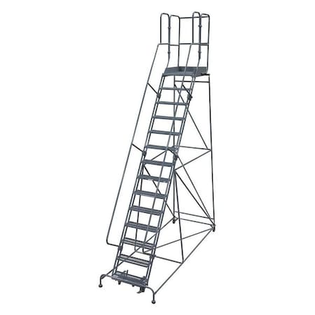 Cotterman 182 in H Steel Rolling Ladder, 14 Steps, 450 lb Load Capacity 1514R2642A2E30B4W4C1P3
