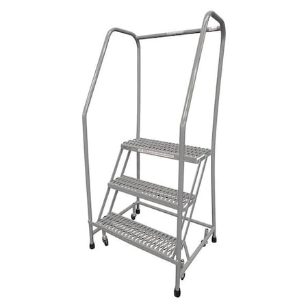 Cotterman 60 in H Stainless Steel Rolling Ladder, 3 Steps, 450 lb Load Capacity 1003R2630A3E10B3SSP3