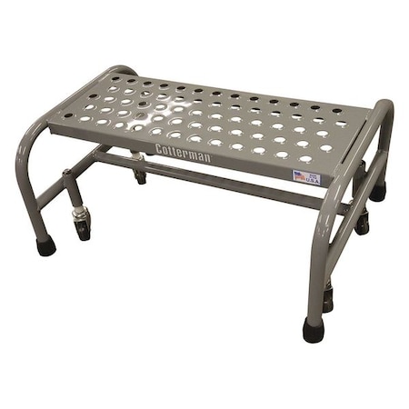 Cotterman Rolling Platform, 1 Steps, 10 in Overall Height, Steel, Gray 1001N2626A6E10B3C1P1