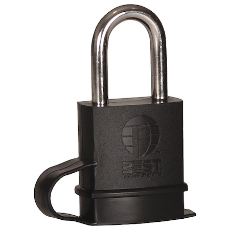 BEST Keyed Padlock, Coreless, Long Shackle, Rectangular Brass Body, Stainless Steel Shackle, 7/8 in W 21B772LWC