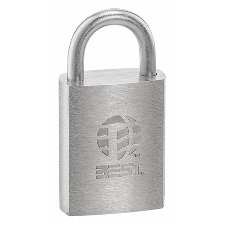 Best Padlock, Coreless, Standard Shackle, Rectangular Zinc Alloy Body, Stainless Steel Shackle, 7/8 in W 11B72T