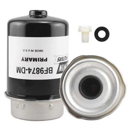 Baldwin Filters Fuel/Water Separator, 5-5/16x3-5/32 In BF9874-DM