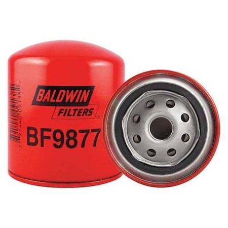 Baldwin Filters Fuel Spin-on Filter, 4-11/32 x 3-11/16 In BF9877