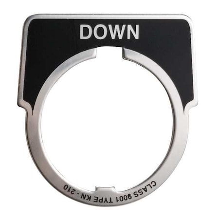 Schneider Electric Legend Plate, Half Round, Down, Silvr/Black 9001KN210