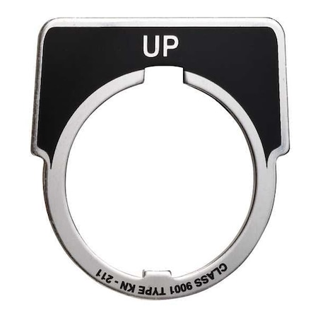 Schneider Electric Legend Plate, Half Round, Up, Silvr/Black 9001KN211