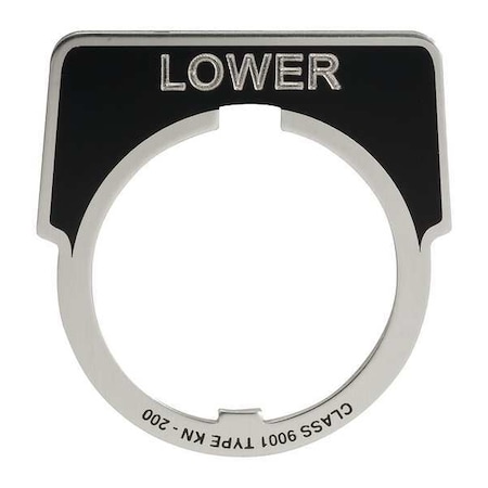 Schneider Electric Legend Plate, Half Round, Lower, Black 9001KN221