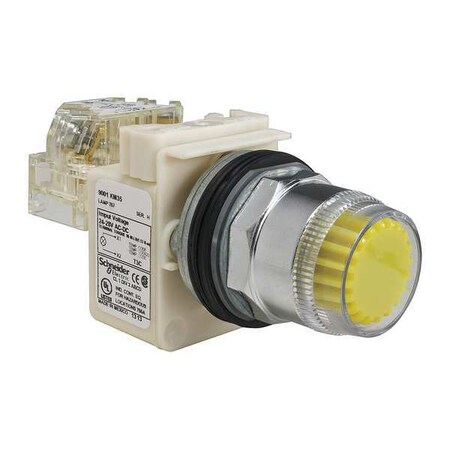 Schneider Electric Illuminated Push Button, 30 mm, 1NO/1NC, Yellow 9001K1L35YH13