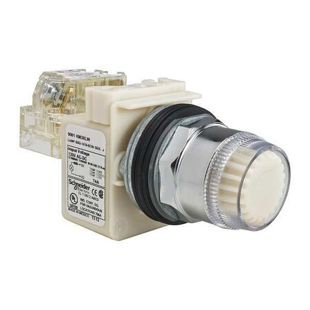 Schneider Electric Illuminated Push Button, 30 mm, 1NO/1NC, White 9001K1L35LWWH13