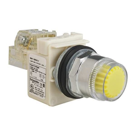 Schneider Electric Illuminated Push Button, 30 mm, 1NO/1NC, Yellow 9001K1L38LYYH13