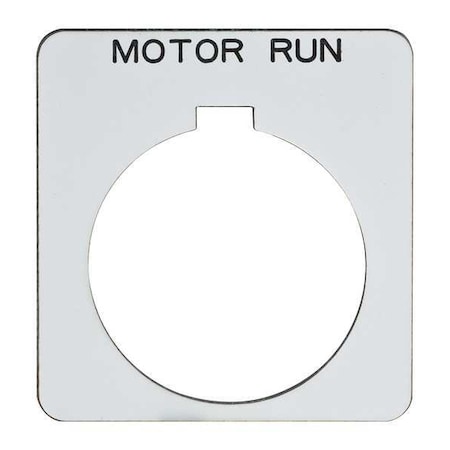 Schneider Electric Legend Plate, Square, Motor Run, White 9001KN236WP