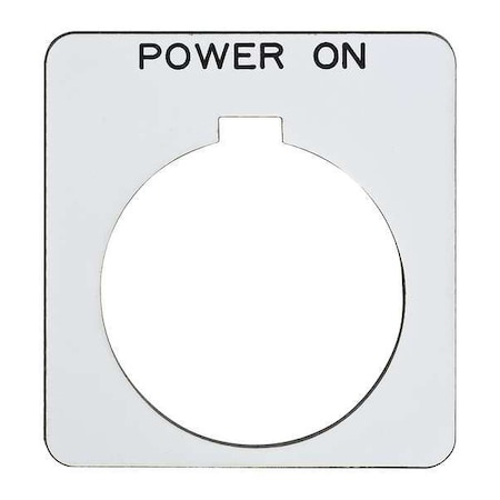 Schneider Electric Legend Plate, Square, Power On, White 9001KN238WP