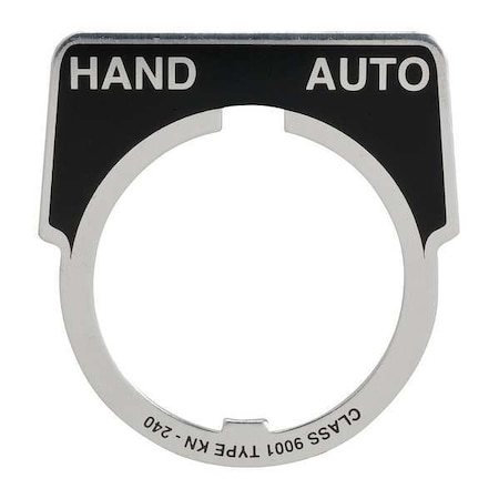 Schneider Electric Legend Plate, Half Round, Hand-Auto., Black 9001KN240