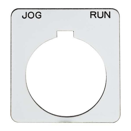Schneider Electric Legend Plate, Square, Jog-Run, White 9001KN242WP