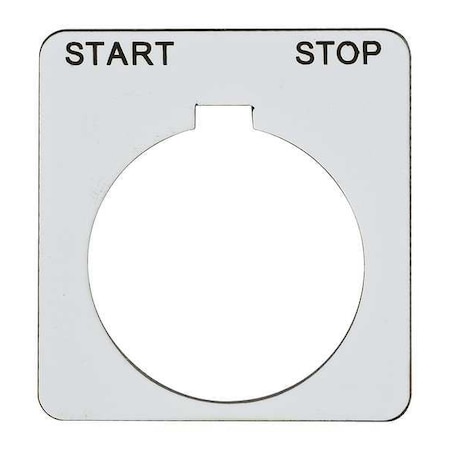 Schneider Electric Legend Plate, Square, Start-Stop, White 9001KN251WP