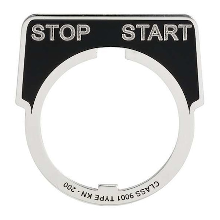 Schneider Electric Legend Plate, Half Round, Stop-Start, Black 9001KN255